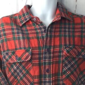 Andover Trail Shirt Flannel Sz L Buffalo Plaid lumberjack Work Wear button up